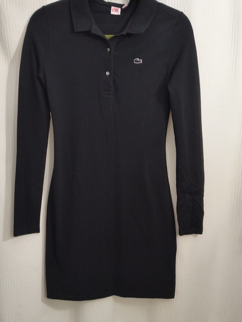 Lacoste Black Long-Sleeve Polo Shirt Dress